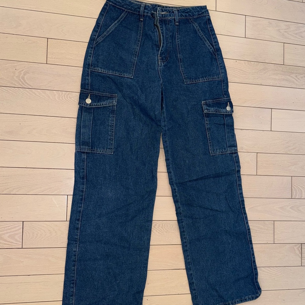 Stylish Blue Denim Cargo Pants